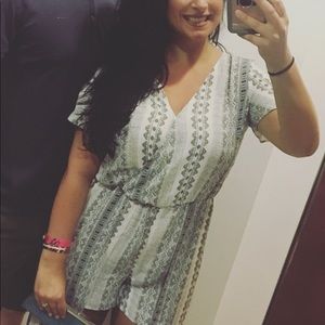 Black and white Romper with dress back